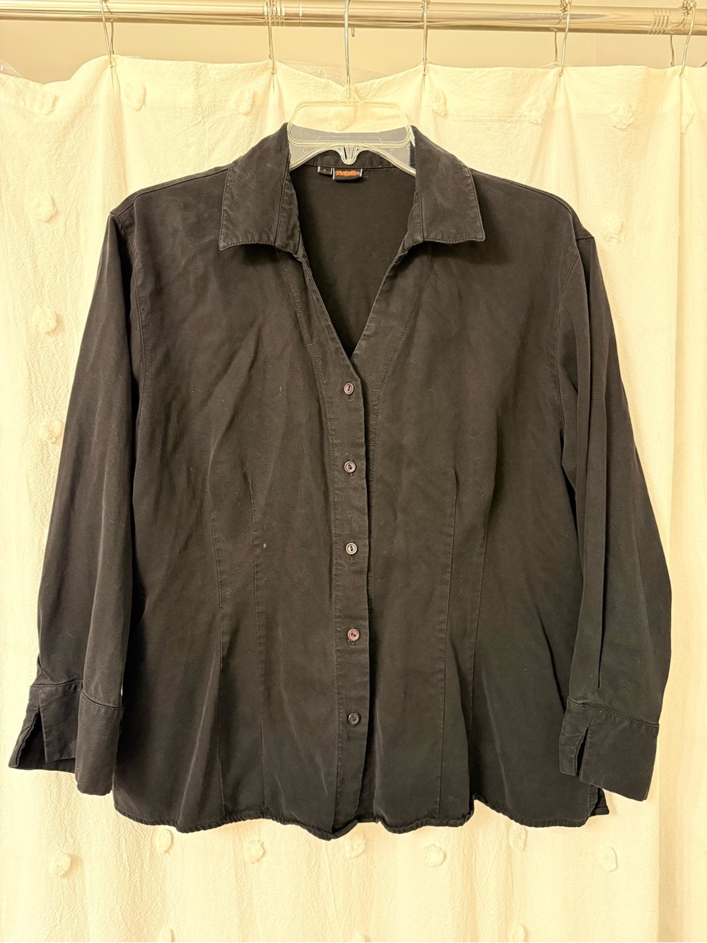 Tianello Women's Black Button-Down Shirt